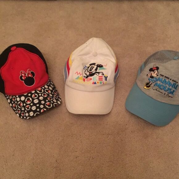 Mickey & Minny Mouse Themed Caps Set of 3 - Picture 2 of 4